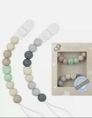 Pacifier Clip, TYRY.HU Silicone Teething Beads Binky Holder Soothie Teether for.