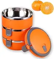 Gigicial Bento Lunch Box, Japanese-Style Large Capacity Three Layer Stacking, Leak-Proof, Stainless Steel Adult Bento Lunch Box Cold and Hot Food Storage for School Office Outdoor Travel