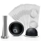 Refillable Coffee Capsules + Disposable Aluminum Foil Tool For Nespresso Vertuo
