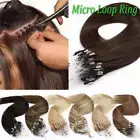 200G 100% Remy Micro Loop Ring Beads Human Hair Extensions Black Brown Blonde US