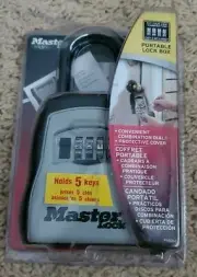MasterLock Combination Lock Portable Security Safe 4-Digit Key Storage Steel NEW