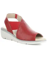 FLY London Nisi Leather Wedge Sandal 37 NoColor