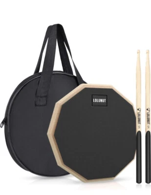 LOLUNUT 12 Inch Silent Drum Pad,Dumb Drum Beginner Rubber Practice Pad