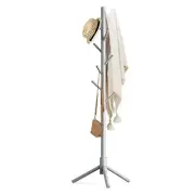 Haddockway Wooden Coat Rack Stand with 8 Hooks New Zealand Pine 1 PC Gery