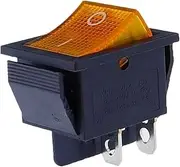 MGTCAR Latching Rocker Switch Power Switch I/O 4 Pins with Light 16A 250VAC 20A 125VAC KCD4(Yellow)