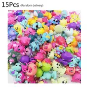 15pcs Pet Shop Toys Small Mini Animals Old Figures Model Collection Micro Landscape Decoration