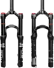 ZTZ 20 inch Bike Air Suspension Fork, 120mm Travel, 9mm QR MTB Fork, 1 1/8" Straight Tube, Manual Lockout, Ultralight Disc Brake Front Fork for Mountain, Touring, Folding, XC Bikes & E-Bikes