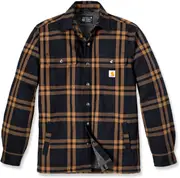 Carhartt Flannel Sherpa-Lined, shirt/textile jacket , color: Black/Light Brown , size: XXL