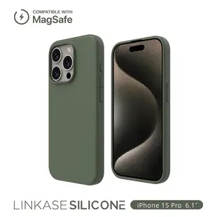 ABSOLUTE LINKASE SILICONE iPhone 15 Pro 6.1吋 MagSafe 類膚觸矽膠保護殼(多色可選) 黑色