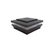 5.625" Sq. Cape May Low Voltage LED Lighted Vinyl Post Cap - Hammertone Black