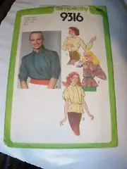 WOMENS UNCUT SIMPLICITY 9316 Sewing Pattern SHIRT BLOUSE TOP BUTTON SIZE 6 8