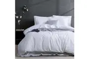Amor Luxurious Linen Cotton White Quilt Cover Set