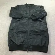 G-Star RAW Long Bomber Jacket Womens Large Black Lune Nylon R Full Zip Coat