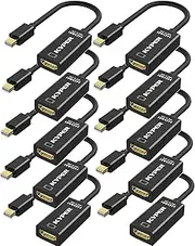 USKyper-4777 10 Pack 4k Gold Plated Mini DisplayPort to HDMI Adapter Mini DP Compatible for Thunderbolt MacBook Pro, MacBook Air, Mac Mini, Microsoft Surface Pro 3/4 (10, White)