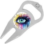Watercolor Eye Golf Ball Marker Divot Repair Tool Bottle Opener