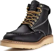 [SUREWAY] 6”Wedge Soft Toe Work Boots for Man,Goodyear Welt,Comfort Insole,Superior Oil/Slip Resistant,Thicker Leather,Moc Toe Work Boots/Shoes for Men,EH Rated Industrial Construction Boots