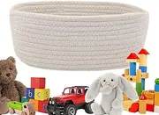 Rope Storage Basket | Woven Laundry Basket Cotton Rope Dog Toy Bin,Dog Toy Storage Bin, Woven Basket for Offices, Schools, Living Room, Bedroom, Children's Room