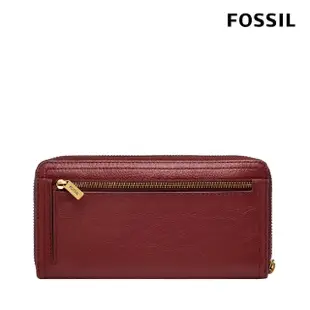 【FOSSIL 官方旗艦館】Logan 十二生肖印花真皮拉鍊長夾-紅絲絨色 SL8249627