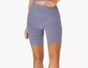 NWT Beyond Yoga Spacedye Dusty Violet Lovely Lilac Biker Shorts - Size Small