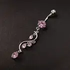 Belly Piercing Ring Sexy Delicate Cubic Zirconia Dangling Navel Ring Alloy