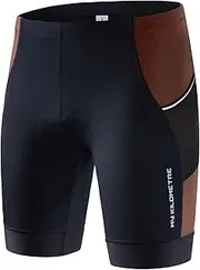 [MY KILOMETRE] Kilo Triathlon Mens Shorts 9" Black with Two Leg Pockets,Chamois for Long-Distance Tri Race