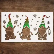 Large Christmas Gnome Stencil for Wood & Canvas Painting - Holiday Decor, Crafts