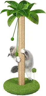 Cat Scratching Post - 82cm Tall Scratch Tree with Premium Sisal Rope, Two Interactive Dangling Balls, and Spring Ball Toys for Indoor Kittens and Cats