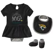 Outerstuff NFL Jacksonville Jaguars Infant 12-24m MVP Creeper Bib Bootie Set