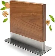 Coninx Magnetic Knife Holder - Magnetic Knife Block Double Sided with Strong Magnets - Kitchen Knives Magnet - Wooden Knife Holder - Knife Block Without Knives - Magnetic Knife Stand (Walnut Wood)