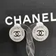 [二手] Chanel vintage香奈兒復古中性款明星款銀色圓形夾式耳環 耳釦