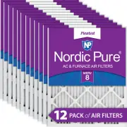 Nordic Pure 16x16x1 Pleated MERV 8 Air Filters 12 Pack