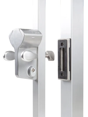 Locinox Dual Sided Mechanical Slide Gate Lock Self Latching Bolt BLACK Finish