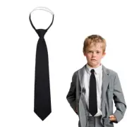 School Ties for Boys/Kids Tie Pre-tied Adjustable Tie for Graduation, Black