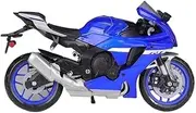 Motorcycle Model with Steering Movable Stand for YZF-R1 2021 1:12 Alloy Racing Motorcycle Model Metal Street Sports Motorcycle Model(Blue)