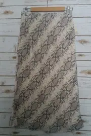 NWT Japna Snakeskin Print 3/4 Length Pull On Skirt Misses Size L