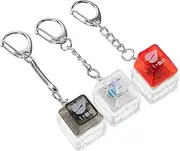 [Beavorty] 3pcs Creative Keycap Keychains Unique Keyboard Pendant Keychains for Bag Wallet Stylish Keycap Charms with Delicate Workmanship Tactile Press for Personal Style
