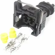 DAHUOKUP 5 Set 2 Hole Car Waterproof Socket Automobile Sealed Adapter 282189-1 282762-1 Auto Spray Nozzle Plug(Black)