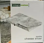 Grey Marble Cheese Board And Slicer With 2 Spare Cutter Wires 13x20cm