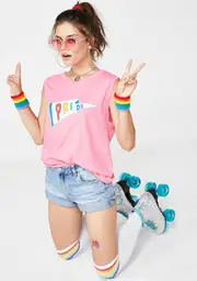 [Wildfox Couture] Pride Flag Muscle Tank