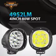AUXBEAM 4 Inch 80W Round LED Work Light SPOT DRL Driving Headlight Offroad Truck