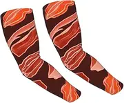 [FHEDVBN] Bacon Pattern Arm Sleeves Compression Arm Covers for Men Women Outdoor Sun Sleeves Cooling Sports Sleeve, Black