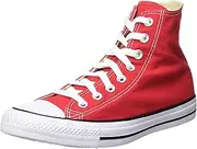 [CONVERSE ALL STAR] Converse Unisex Chuck Taylor Hi Basketball Shoe (Red, 5.5 D(M) US)