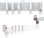C2B 196 (500cm) Plastic Curtain Track - Strong Bendable Curtain Track - Bay & Straight Windows Wall & Ceiling Mounted Curtains & Shower Curtains Easily Cut Down Parts for 3 Tracks.