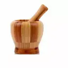 Wooden Mortar and Pestle Set / Ural / Okhli Masher - Grinds herbs, spices
