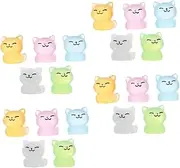 GLSTOY 20pcs Luminous Tiny Cat Figurines Glowing Mini Resin Statues for Micro Landscape Adorable Fairy Garden Ornaments Versatile Decoration for Terrariums Dollhouses