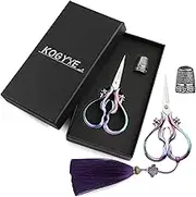 N/A Embroidery Scissors, Sewing Scissors Set Sharp Tip Stainless Steel, Vintage European Design Scissors with Tassel,Thimble, DIY Tools Dressmaker Shears for Embroidery, Craft, Needlework (Colorful)