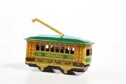 Small Tram car. Tin Toy / retro / clockwork vehicle toy
