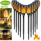33 LED Flame Solar Torch Light Waterproof Garden Lantern Lamp Flickering Dancing