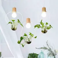 在飛比找ETMall東森購物網優惠-植物餐廳燈北歐創意現代簡約吧臺家用餐桌個性三頭水培工業風吊燈