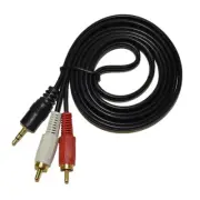 HQRP 4ft Audio Stereo Y Cable Splitter 1-Mini 3.5mm to 2 RCA Plug Male Adapter